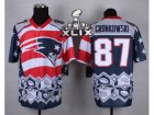 2015 Super Bowl XLIX Nike New England Patriots #87 Rob Gronkowski Blue Jerseys(Style Noble Fashion Elite)