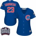 Women's Majestic Chicago Cubs #23 Ryne Sandberg Authentic Royal Blue Alternate 2016 World Series Bound Cool Base MLB Jersey