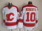 NHL Calgary Flames #10 Gary Roberts White CCM Throwback Jerseys
