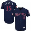 Mens Seattle Mariners #15 Kyle Seager Navy Blue Stitched 2016 Fashion Stars & Stripes Flex Base Baseball Jersey