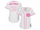 Women Chicago Cubs #38 Mike Montgomery Authentic White Fashion MLB Jersey