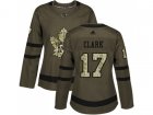 Women Adidas Toronto Maple Leafs #17 Wendel Clark Green Salute to Service Stitched NHL Jersey