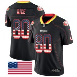 Nike 49ers #80 Jerry Rice Black USA Flash Fashion Limited Jersey