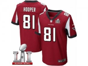Mens Nike Atlanta Falcons #81 Austin Hooper Elite Red Team Color Super Bowl LI 51 NFL Jersey