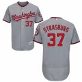 Mens Majestic Washington Nationals #37 Stephen Strasburg Grey Flexbase Authentic Collection MLB Jersey