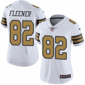 Women\'s Nike New Orleans Saints #82 Coby Fleener Limited White Rush NFL Jersey