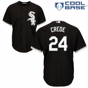 Men\'s Majestic Chicago White Sox #24 Joe Crede Authentic Black Alternate Home Cool Base MLB Jersey