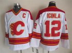 NHL Calgary Flames #12 Jarome Iginla White CCM Throwback Jerseys