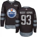 Mens Edmonton Oilers #93 Ryan Nugent-Hopkins Black 1917-2017 100th Anniversary Stitched NHL Jersey