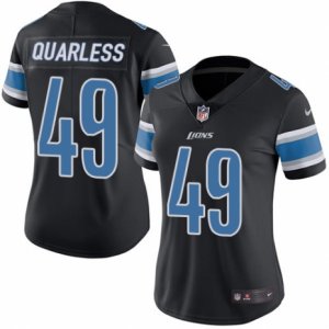 Women\'s Nike Detroit Lions #49 Andrew Quarless Limited Black Rush NFL Jersey