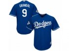 Los Angeles Dodgers #9 Yasmani Grandal Replica Royal Blue Alternate 2017 World Series Bound Cool Base MLB Jersey
