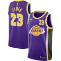 Lakers #23 Lebron James Purple Nike City Edition Number Swingman Jersey
