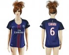 Womens Paris Saint-Germain #6 Camara Home Soccer Club Jersey