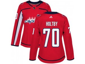 Women Adidas Washington Capitals #70 Braden Holtby Red Home Authentic Stitched NHL Jersey