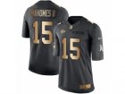 Nike Chiefs #15 Patrick Mahomes II Black Mens Stitched NFL Limited Gold Salute To Service Jersey