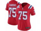 Women Nike New England Patriots #75 Ted Karras Vapor Untouchable Limited Red Alternate NFL Jersey