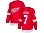 Men Adidas Detroit Red Wings #7 Ted Lindsay Red Home Authentic Stitched NHL Jersey