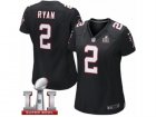 Womens Nike Atlanta Falcons #2 Matt Ryan Limited Black Alternate Super Bowl LI 51 NFL Jersey