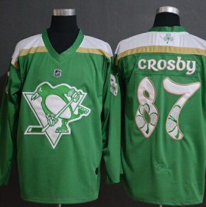 Penguins #87 Sidney Crosby Green 2019 St. Patrick\'s Day Adidas