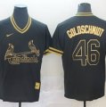 Cardinals #46 Paul Goldschmidt Black Gold Nike Cooperstown Collection Legend V Neck