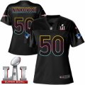 Womens Nike New England Patriots #50 Rob Ninkovich Game Black Fashion Super Bowl LI 51 NFL Jersey