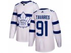 Men Adidas Toronto Maple Leafs #91 John Tavares White Authentic 2018 Stadium Series Stitched NHL Jersey