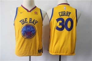 Warriors #30 Stephen Curry Gold City Edition Youth Nike Swingman Jersey