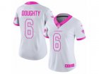 Women Nike Miami Dolphins #6 Brandon Doughty Limited White-Pink Rush Fashion NFL Jersey
