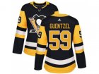 Women Adidas Pittsburgh Penguins #59 Jake Guentzel Black Home Authentic Stitched NHL Jersey