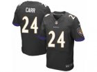 Mens Nike Baltimore Ravens #24 Brandon Carr Elite Black Alternate NFL Jersey