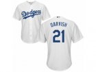 Youth Majestic Los Angeles Dodgers #21 Yu Darvish Replica White Home Cool Base MLB Jersey