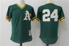 Athletics #24 Rickey Henderson Green Cooperstown Collection Batting Practice Jersey jersey
