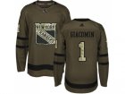 Adidas New York Rangers #1 Eddie Giacomin Green Salute to Service Stitched NHL Jersey