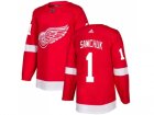 Men Adidas Detroit Red Wings #1 Terry Sawchuk Red Home Authentic Stitched NHL Jersey