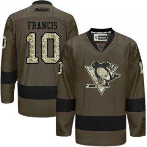 Pittsburgh Penguins #10 Ron Francis Green Salute to Service Stitched NHL Jersey