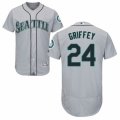Mens Majestic Seattle Mariners #24 Ken Griffey Grey Flexbase Authentic Collection MLB Jersey