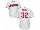Youth Majestic Cleveland Indians #32 Jay Bruce Replica White Home Cool Base MLB Jersey