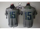 2015 Super Bowl XLIX Nike NFL Seattle Seahawks #15 Matt Flynn grey jerseys[Elite shadow]