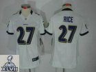 2013 Super Bowl XLVII Women NEW NFL baltimore ravens #27 ray rice white(new limited)