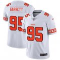 Nike Browns #95 Myles Garrett White Team Logos Fashion Vapor Limited Jersey