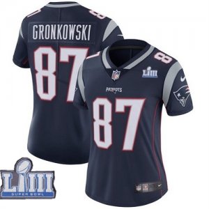Nike Patriots #87 Rob Gronkowski Navy Women 2019 Super Bowl LIII Vapor Untouchable Limited Jersey