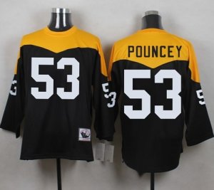 Mitchell And Ness 1967 Pittsburgh Steelers #53 Maurkice Pouncey Black Yelllow Throwback Men Stitched NFL Jersey