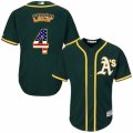 Mens Majestic Oakland Athletics #4 Coco Crisp Replica Green USA Flag Fashion MLB Jersey