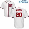 Mens Majestic Washington Nationals #20 Daniel Murphy Replica White Home Cool Base MLB Jersey