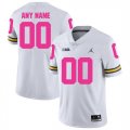 Michigan Wolverines White Mens Customized 2018 Breast Cancer Awareness College Football Jersey