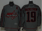 Capitals #19 Nicklas Backstrom Charcoal Cross Check Fashion Stitched NHL Jersey