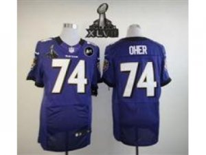 2013 Nike Super Bowl XLVII NFL Baltimore Ravens #74 oher purple (With Art patch Elite)
