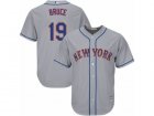 Mens Majestic New York Mets #19 Jay Bruce Replica Grey Road Cool Base MLB Jersey