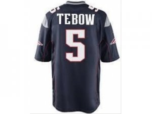 Nike NFL New England Patriots #5 Tim Tebow Blue Jerseys(Game)