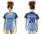 Womens Manchester City #20 Mangala Home Soccer Club Jersey